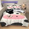 3pcs Animal-themed Cow Print Soft and Comfortable Breathability, Bedding Set, Machine Washable, Suitable for All Seasons200