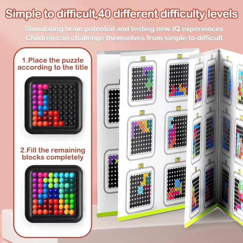 Kid Puzzle Games 40 Challenges IQ 3D Puzzler Board Travel Game Kids & Adults Cognitive Skill-Building Brain Game Montessori Toys