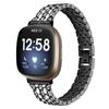 Для Fitbit Versa 4/Sense 2 Декорированный стразами ремешок для часов, металлический браслет из цинкового сплава с 5 звеньями