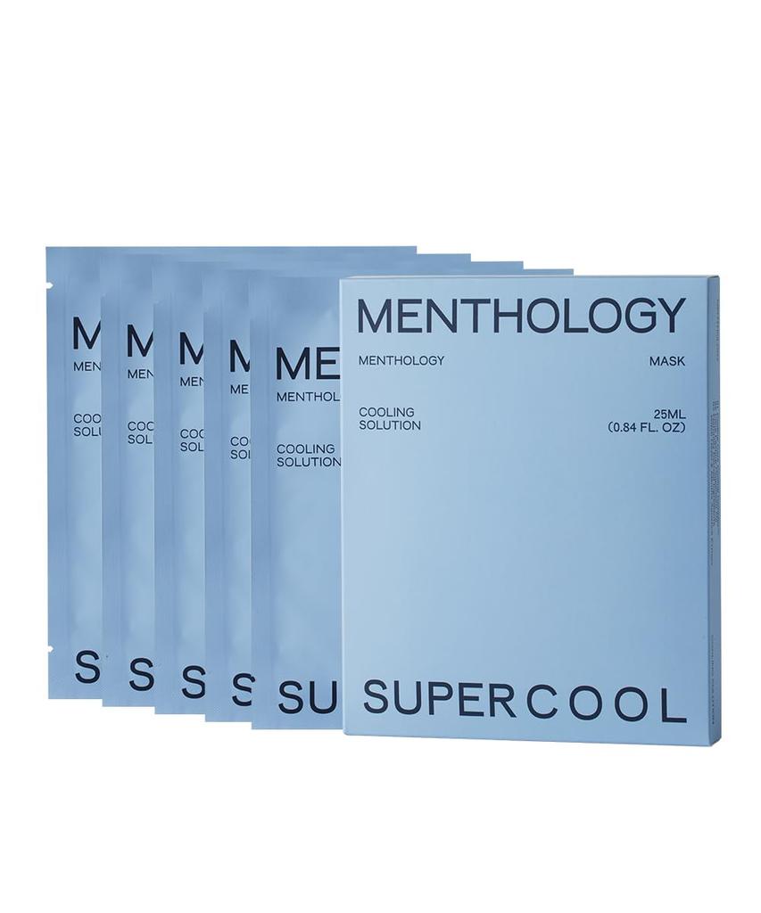 Menthology Super Cool Mask успокаивающая тканевая маска для лица и уменьшения покраснений и Для чувствительной корейская косметика с натуральным алоэ и Гипоаллергенная