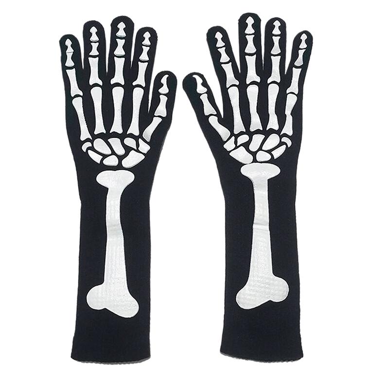 Модные Хэллоуин Скелет Призрак Перчатки Шляпа Креативные Светящиеся Полупалые Полностью Пальцевые Принт Теплые Дышащие Перчатки Подарки