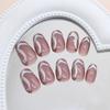 24 шт. Французские накладные ногти Короткие овальные Накладные ногти Маникюр Искусственные ногти Женские