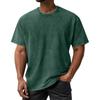 Men's Summer Retro Washed Round Neck Distressed Top Loose Short-sleeved T-shirt