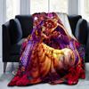 1pc. Beauty and the Beast Stained Glass Design Blanket, Home Decor, Office Throw, Outdoor Picnic Blanket, Gift for Fans