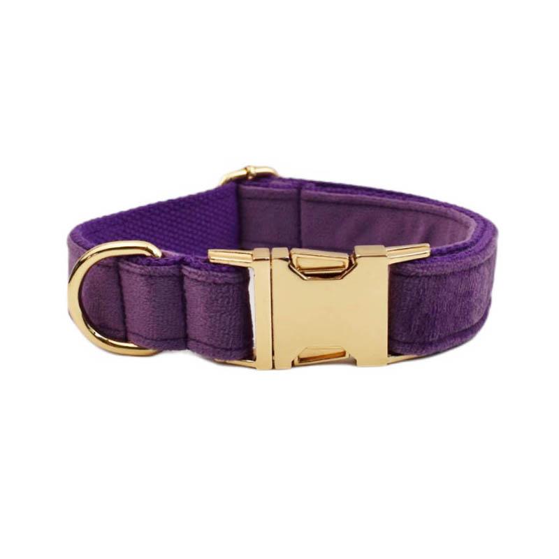 Personalized Dog Collar Velvet Puppy Adjustable Collar for Small Medium Big Dogs Collars with Name Customized ID Tag Engraving