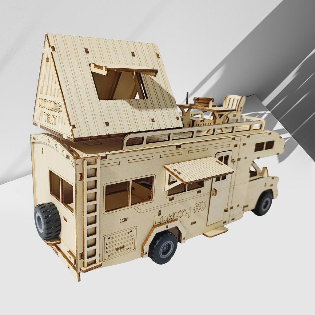 3D Wooden Puzzle DIY Camper Van Suitable for Adults and Teens DIY Home Decor Birthday, Christmas, Halloween Gift
