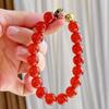 10Mm Autumn And Winter Natural Ice-Permeable Pigeon Blood Red Chalcedony Agate Bracelet Bracelet