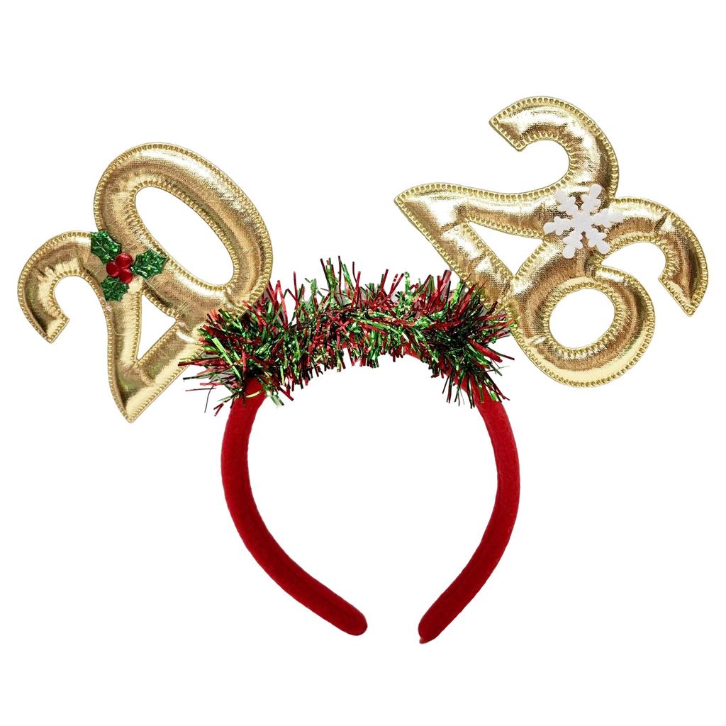 2026 Glittering Garland New Year Headband With Padded Number Comfortable Hair Accessory For Festival Event Celebration
