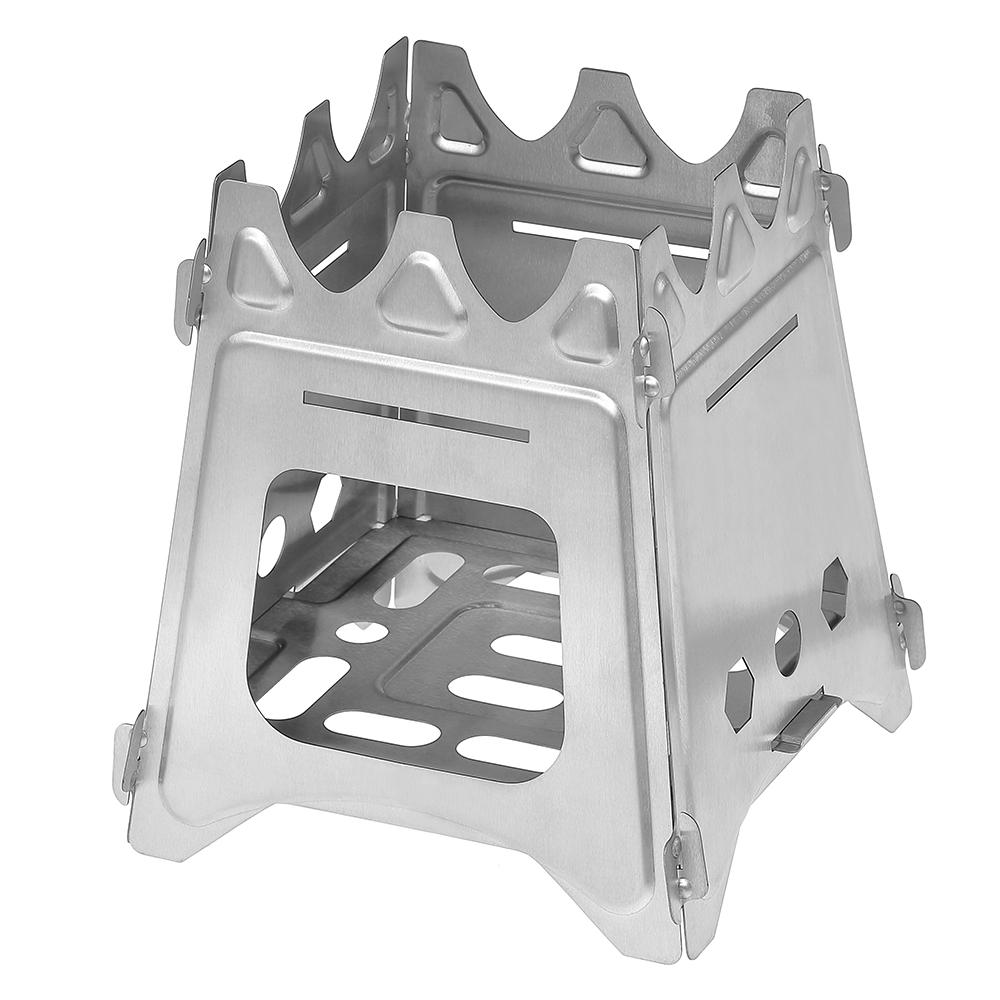 Outdoor Camping Stove Portable Folding Backpacking Wood Stove with Alcohol Tray for Camping Fishing