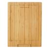 HANKEY Cutting Board, Natural Bamboo with Stand, Pizza Cutting Board, Kitchen Board, Round Cutting Board, Antibacterial (Square, 34*26cm)