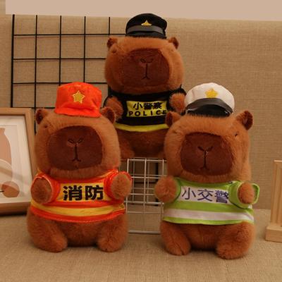 Милая Милая Дорожная Полиция Пожарный Капибала Мягкая Игрушка Кукла Полицейская Капи Кукла