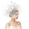 European and American bridal mesh top hat, headgear, feather head flower headband, cheongsam accessories, Jockey Club top hat exaggerated headgear wom