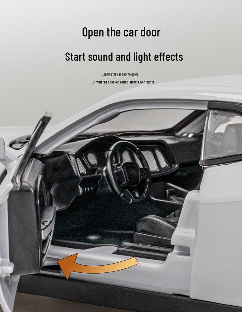 1:Литой автомобиль 32 Alloy Hellcat GTR с звуковыми и световыми эффектами