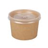 BDHD 100 Disposable Kraft Paper Food Cups, Kraft Paper Bowls, Takeout Lunch Boxes, Paper Soup Containers with Lids, for Hot and Cold Drinks (780ml + P