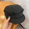 Шерстяная кепка газетчика для верховой езды, берет в том же стиле для осени и зимы, ретро и подчеркивающая лицо маленькая восьмиугольная кепка для женщин