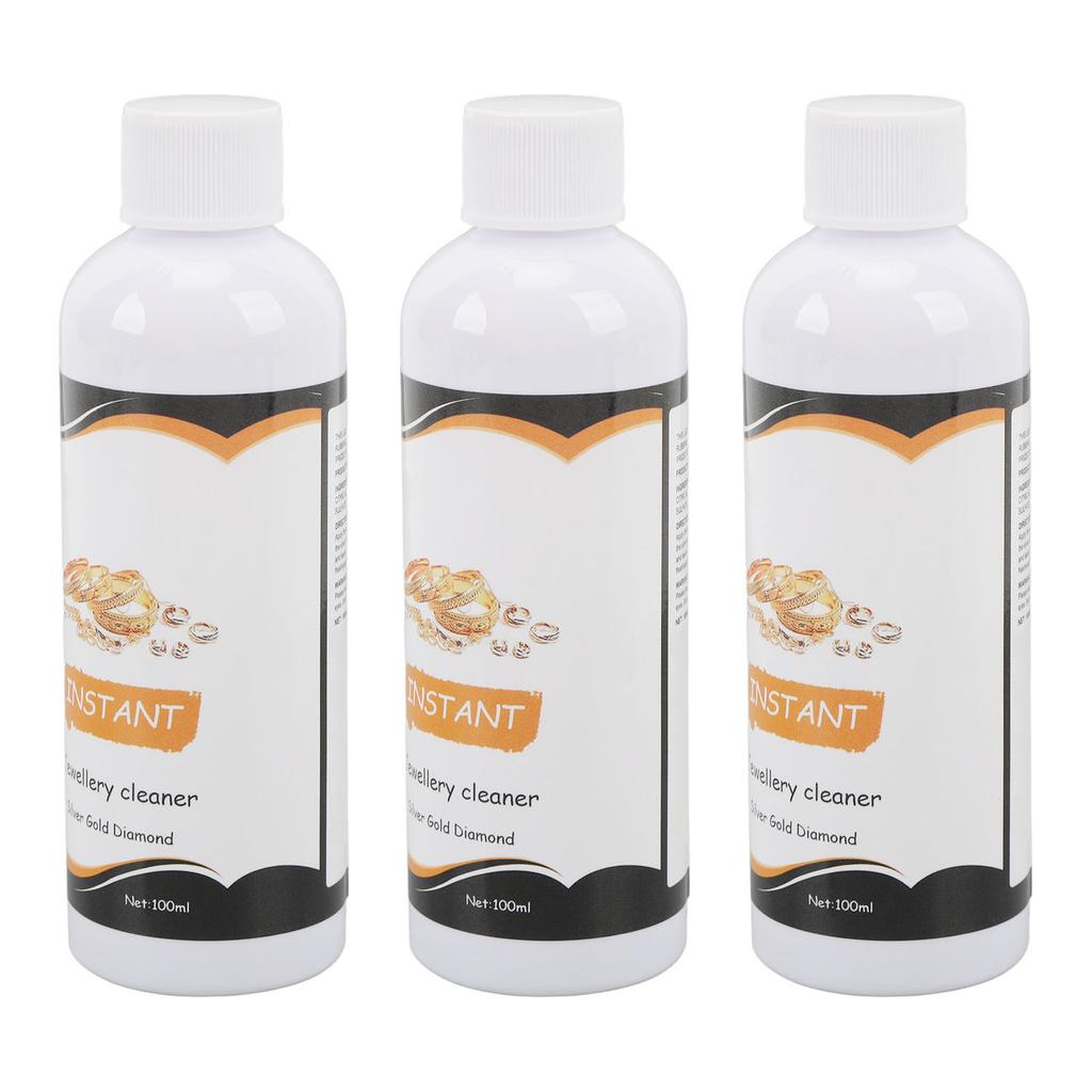 3 Bottles 100ml Jewelry Cleaner Liquid Surface Care Solution Decontamination Cleaning Agent for