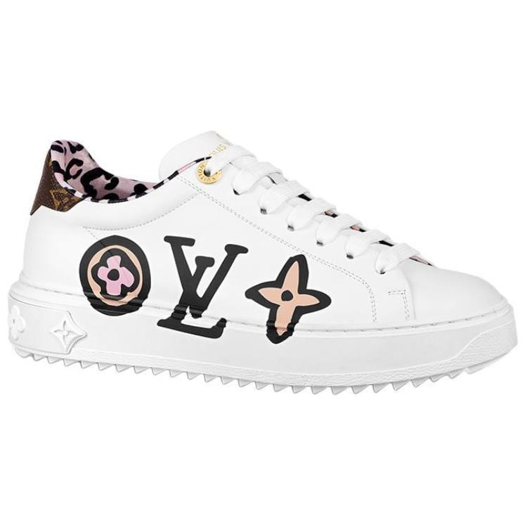 LOUIS VUITTON Time Out Sneakers 'White With Large Side Logo' Women's 1A93XF