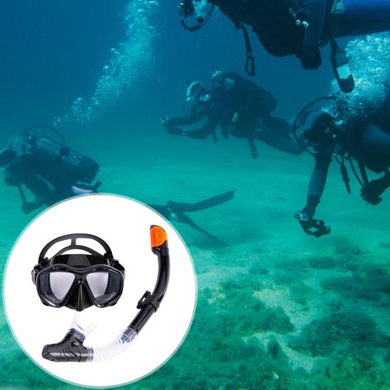 1 Set Swimming Goggles Set Breathable Anti-fog High Clarity Large Frame Silicone Diving