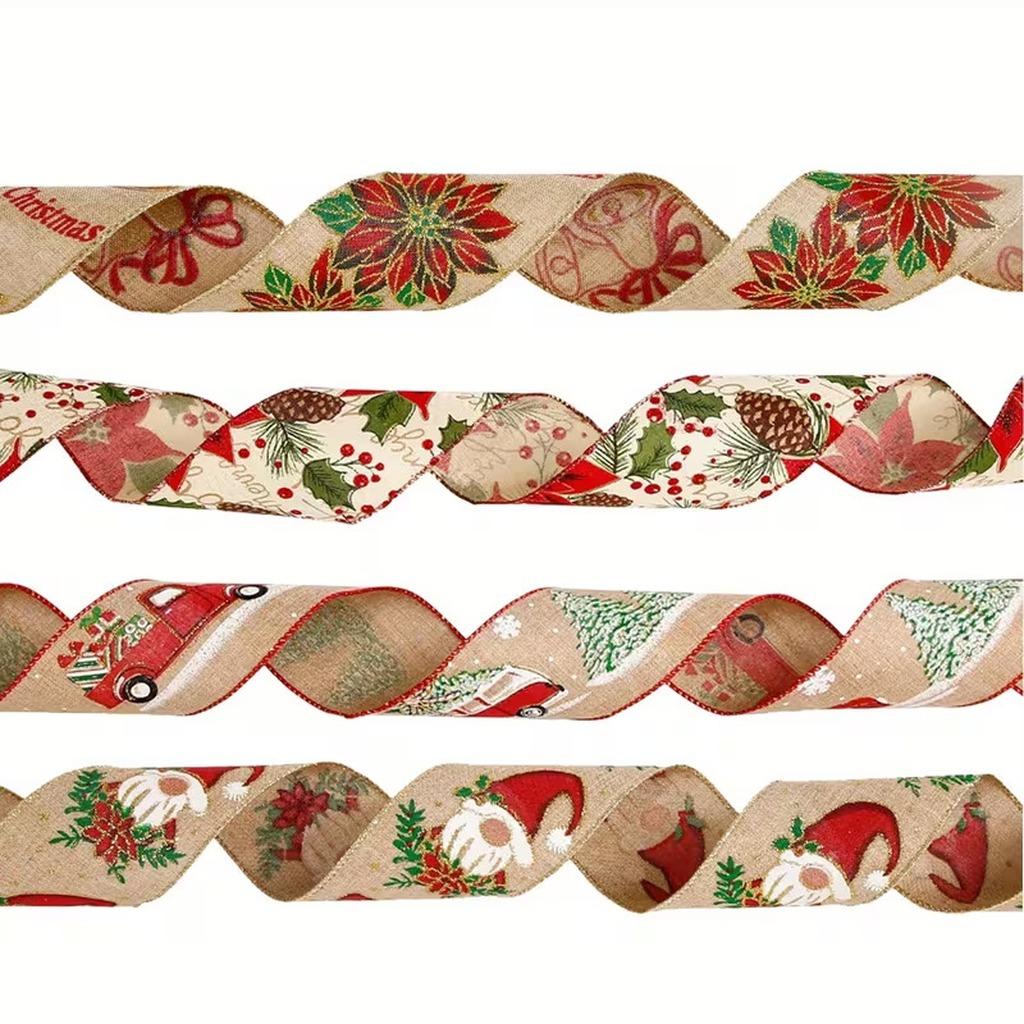 2M Christmas Tree Ribbon Decorative Gift Wrapping Ribbon Christmas Themed Ribbon Rustic For Railing Decoration Christmas Related