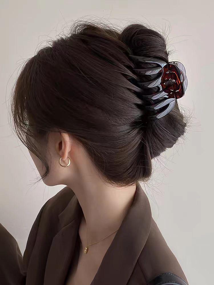 Шоколадно-коричневый высококлассный зажим-краб для волос, зажим-акула для женщин - новый аксессуар для волос 2025