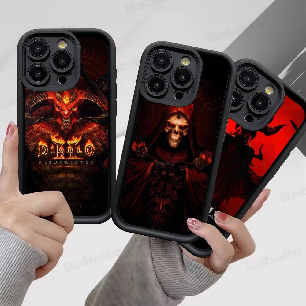 Классическая игровая чехол-бампер D-Diablo для телефона iPhone 11 12 13 16 15 17 14 Pro Max Мягкий силиконовый чехол Funda