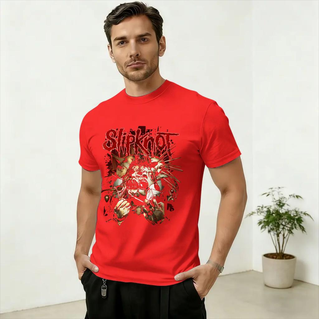 SSlipknoted Band T Shirt Unisex Pure Cotton Amazing TShirt Round Collar Tee Shirt Short Sleeve Clothes Plus Size