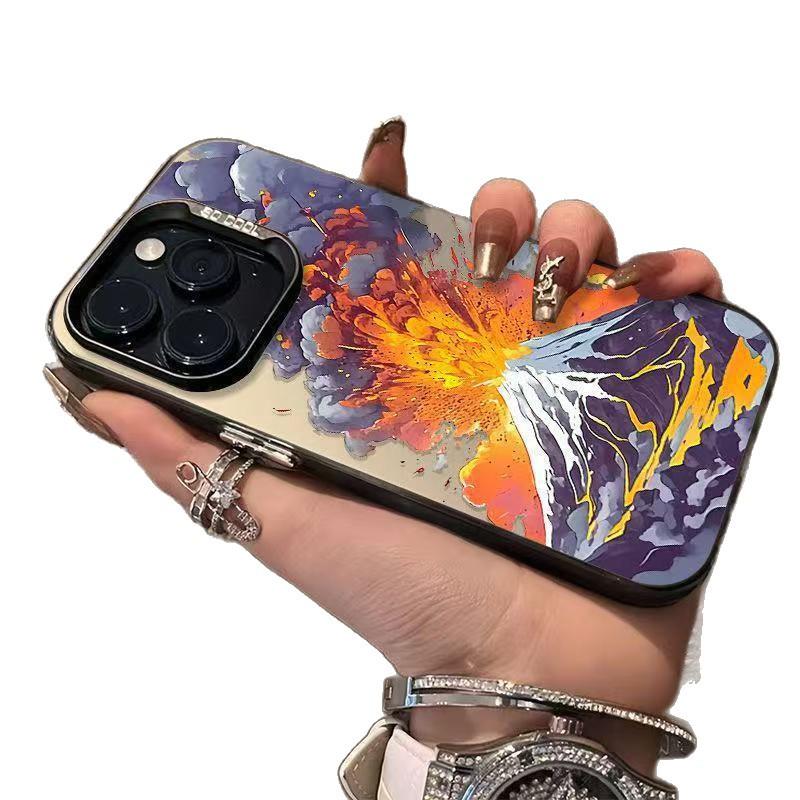 Чехол для iPhone «Извержение вулкана» для 16 Pro, 15 Promax, 14, 13, 12 – Модный трансграничный дизайн