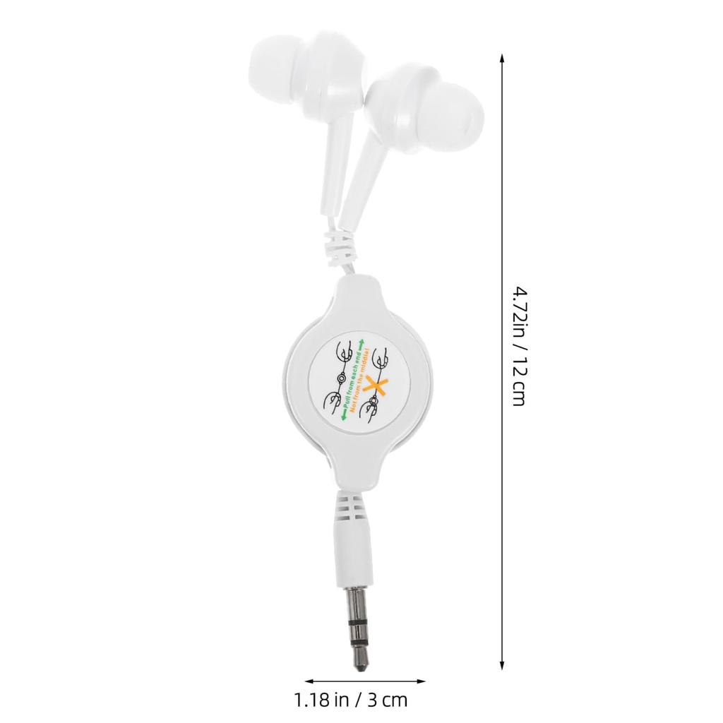 FRCOLOR Retractable Noise Player Retractable Wired Sound Retractable Adjustable Binaural 3-Pack Earphones, In-Ear Headphones, Cancelling, Compatible,