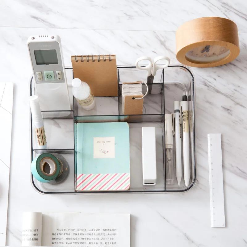 Коробка для хранения косметики, органайзер для стола и ванной комнаты, большая вместимость, витрина для макияжа, держатель для кистей и помады