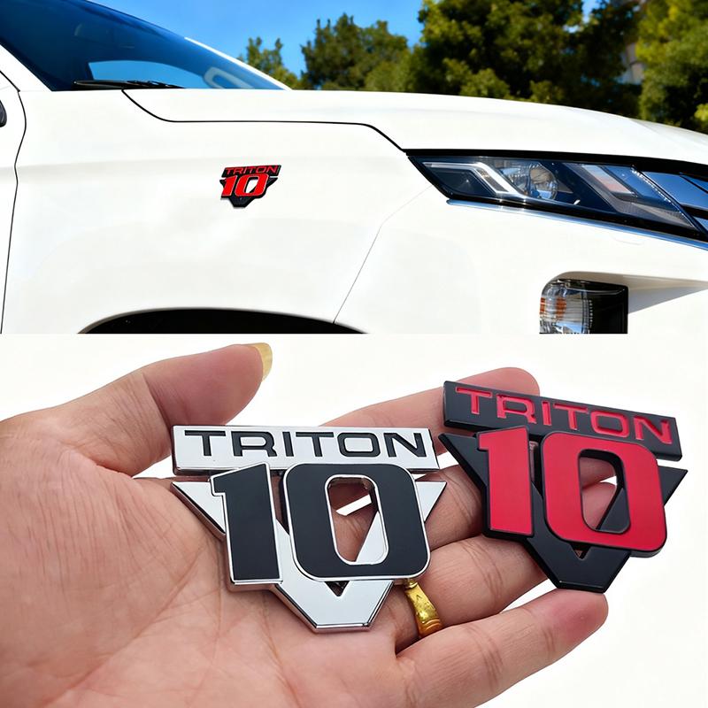 1X 3D Металлический Стайлинг Автомобиля V10 Triton Объем Двигателя Логотип Крыло Багажник Задняя Наклейка Эмблема Значок Стикер