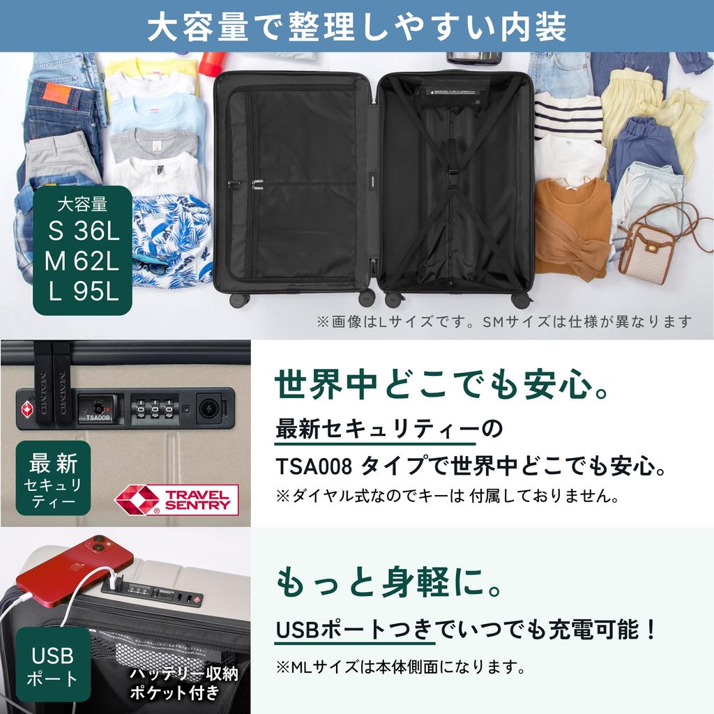 Carry Case S Size Lightweight Smooth Running for Easy Silent Casters Lightweight Large Capacity 36L With Stopper Carry Bag HINOMOTO Suitcase COLOR YOU