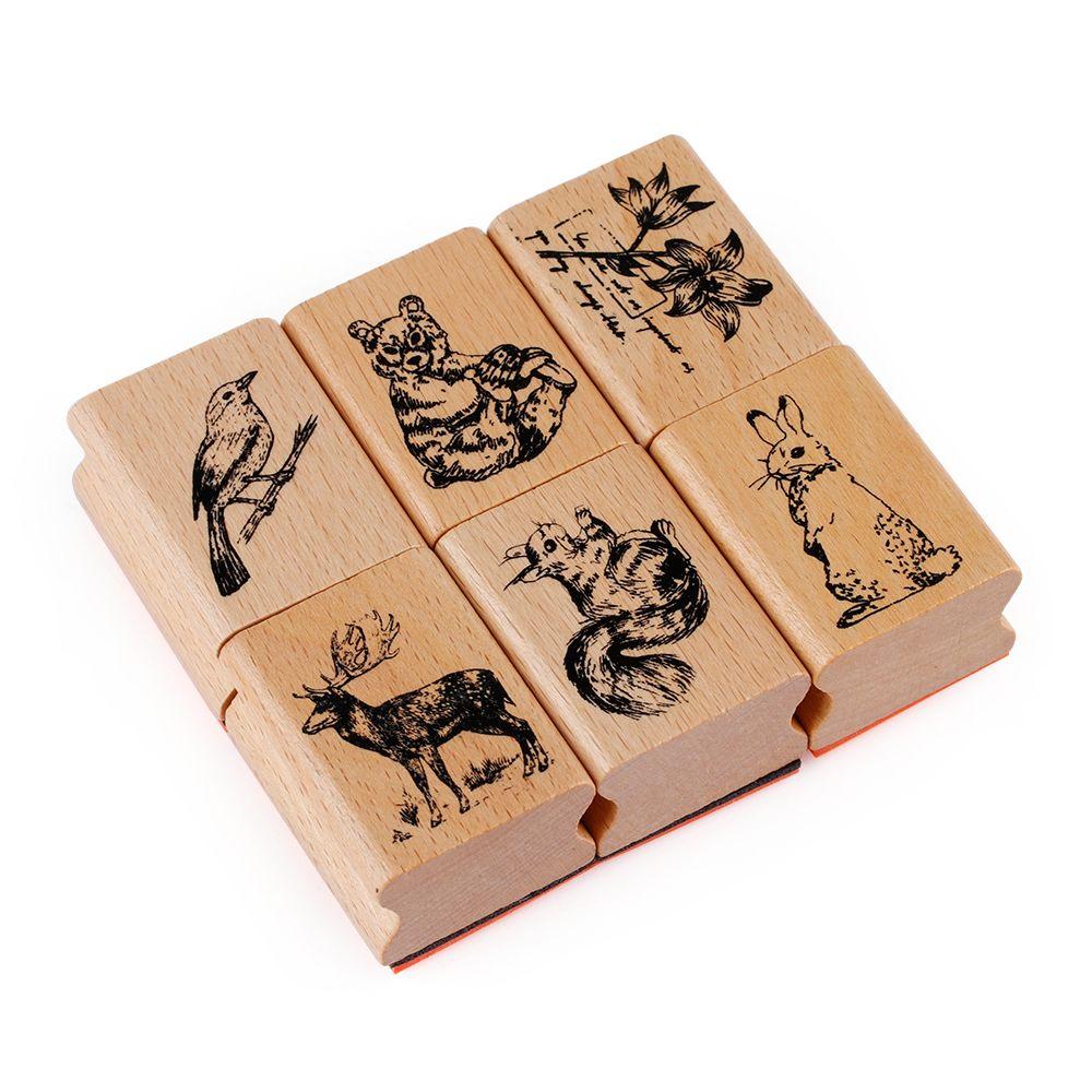 New Stamping For Letters Diary Wooden Rubber Stamps Animal Stamps DIY Craft Scrapbooking