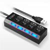 4 Port Micro USB Hub 2.0 USB Splitter High Speed USB 2.0 Hub LED With ON/OFF Switch for Tablet Laptop Computer Notebook