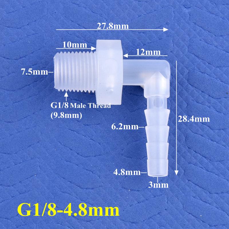 10 шт. PP Pagoda угловой соединитель G1/8 1/4" 3/8" 1/2" 3/4" наружная резьба до 2,8~19,5 мм адаптер для аквариума воздушный насос шланговое соединение садовый водопровод соединение