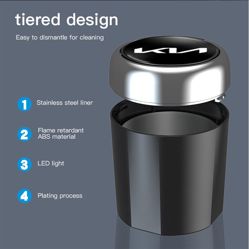 AABJM1 Portable car ashtray with indicator light For New Kia KN Ceed Rio ProCeed Niro Morning Stonic Optima Forte 5 3 4 K7 K5 K8 K3 K9