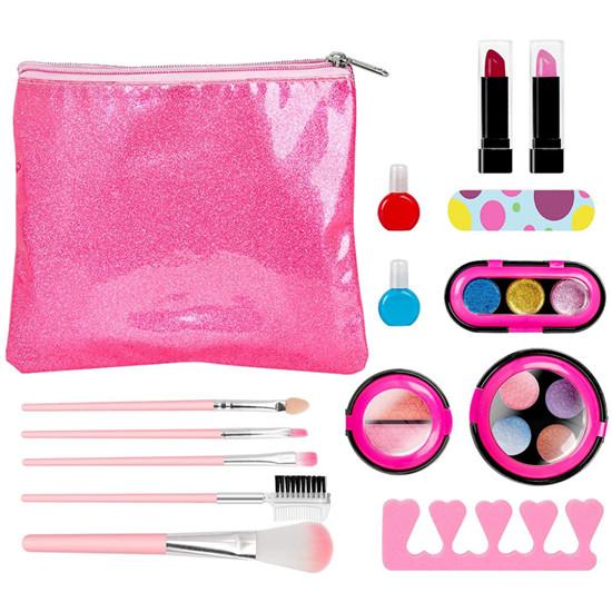 12 Pc Kids Makeup Set Washable Makeup For Girls Makeup Toys Girls Princess Dress Up Cosmetics With Stylish Bag
