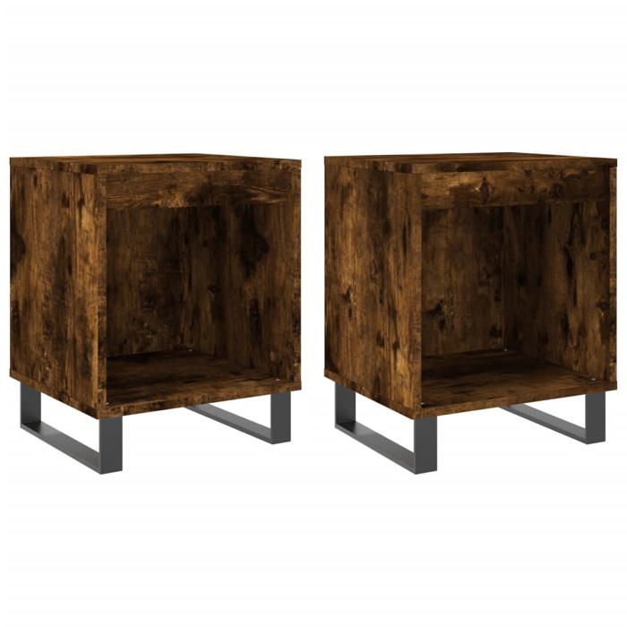 Maison Exclusive - Tables de chevet 2 pcs chêne fumé 40x35x50 cm bois ingénierie