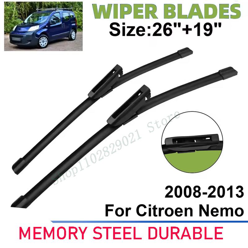 2PCS Wiper Blades Set Kit For Citroen Nemo 2008-2013 Front Windshield Brushes Windscreen Window Accessories