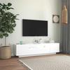 Vidaxl Szafka Tv Z Oświetleniem Led, Biała, 160X35X40 Cm