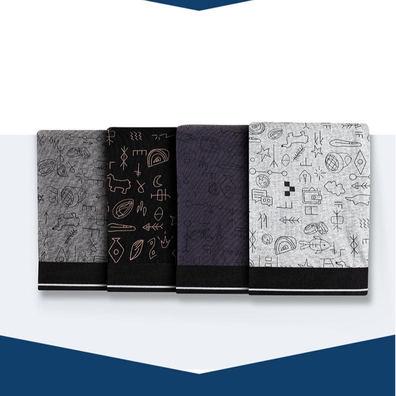 4 шт. Большое мужское нижнее белье Плоские углы Нижнее белье Высокая эластичность и Удобное нижнее белье Боксеры-брифы