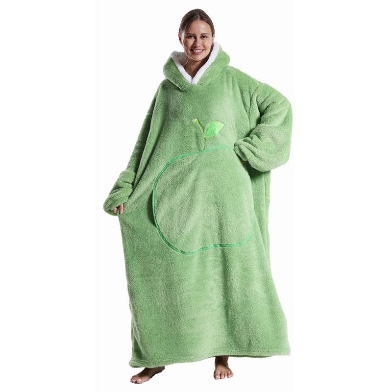 Длинные носимые одеяла, зимнее фланелевое одеяло с капюшоном и длинными рукавами, для мужчин и женщин, мягкое, уютное, для взрослых, одеяло для телевизора