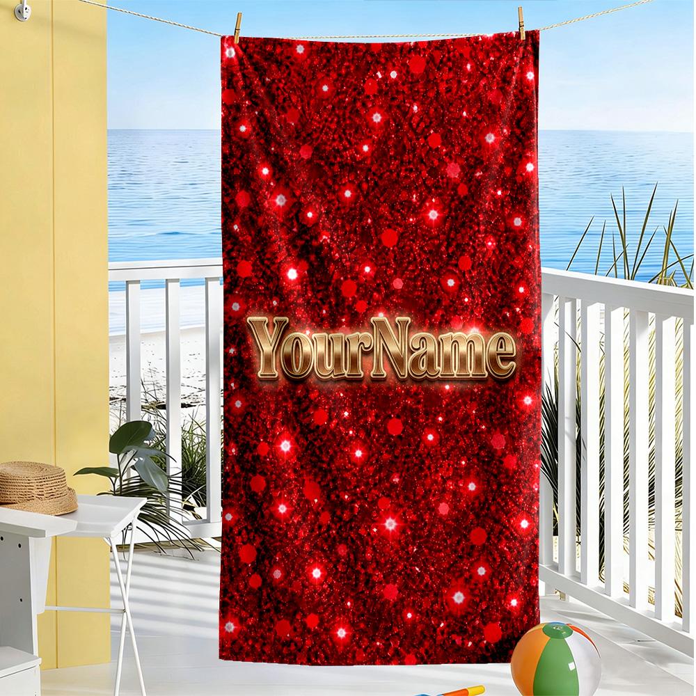 Rose Customize Your Name Beach Towel Soft Durable Quick-Dry Portable for SwimmingBeachCamping Travel Beach AccessoriesGym