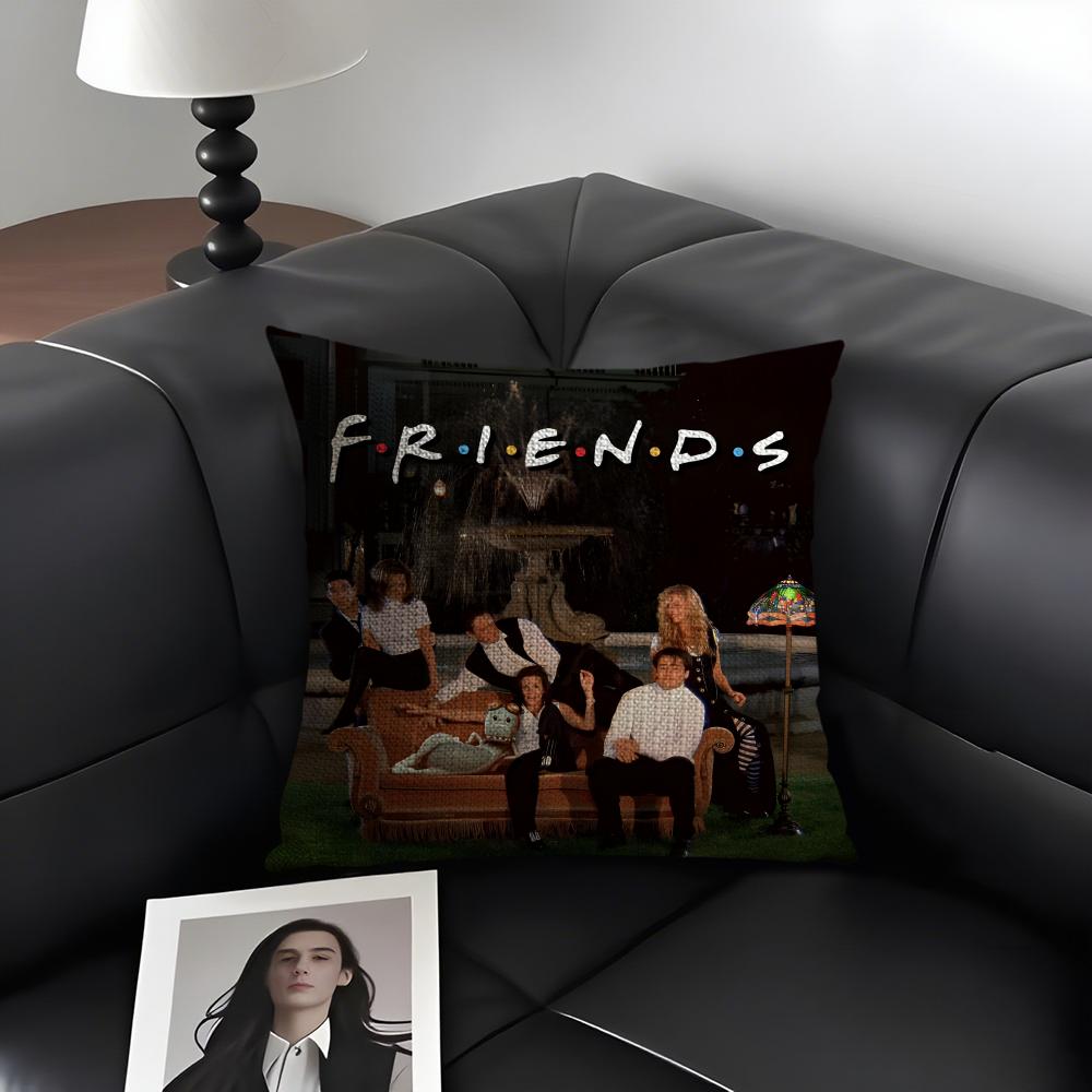 Classic FFriends TV Show Cushion Cover Natural Linen Organic Fabric DoubleSided Printing Sofa Home Decor Gift Pillow Case