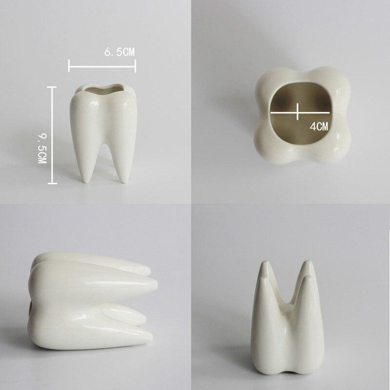 Белый керамический цветочный горшок в форме зуба, суккуленты, геометрический мини-офисный настольный горшок, домашний декор, подарок