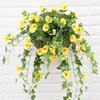 Artificial Morning Glory 44 Heads Realistic Fake Silk Petunia Flower UV Resistant Indoor Outdoor Garden Yard Wall Hanging Faux Flower Plants