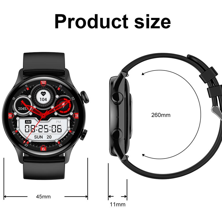 2024 NFC Smartwatch Men AMOLED 390*390 HD Screen Always Display The Time Bluetooth Call IP68 Waterproof Smart Watch