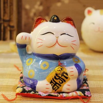 Кот Чжаоцай 6 дюймов керамические поделки пара котов копилка декоративные элементы подарки на открытие богатый кот украшение дома поделки