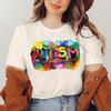 Autism Awareness Im April We Wear Blue Casual TShirt Soft Elastane Blend Crew Neck Short Sleeve Womens Spring Tops