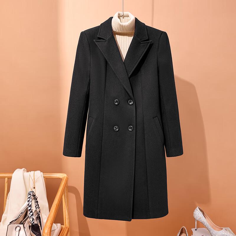 Женское элегантное твидовое пальто средней длины из смесовой шерсти