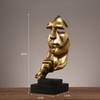 Y Скандинавская Ретро Скульптура Молчание - Золото Ручная Работа Смола Фигурки Художественное Произведение Дом Гостиная Винный Шкаф Украшение Статуэтка